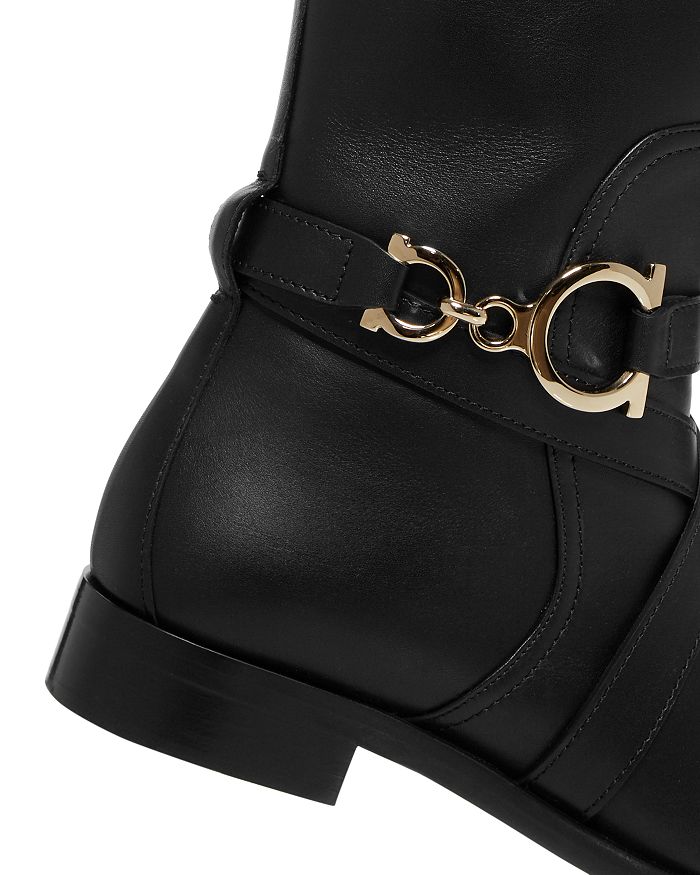 salvatore ferragamo gancini leather knee high boots
