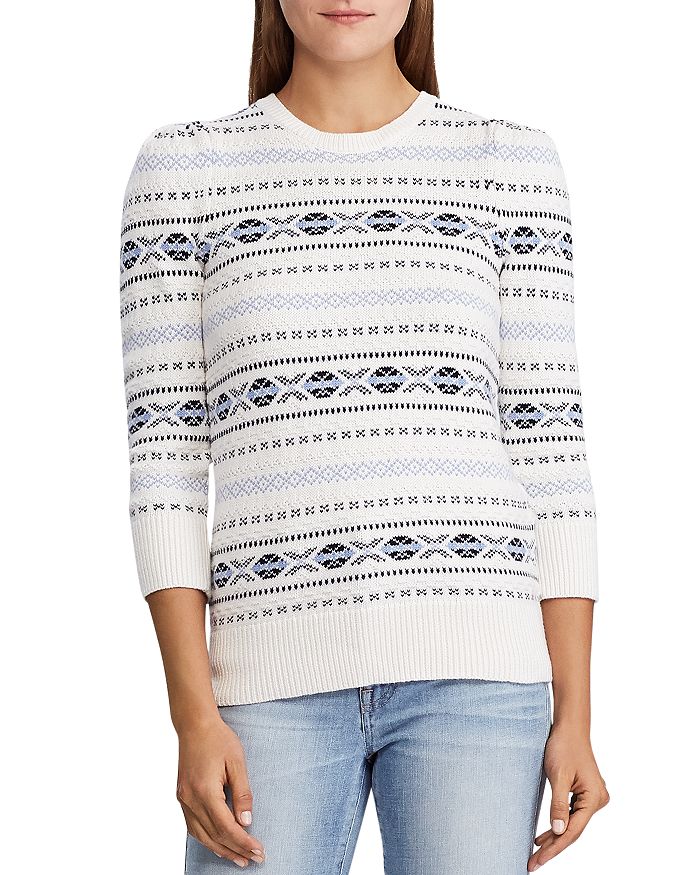 Ralph Lauren Lauren  Fair Isle Sweater In Cream