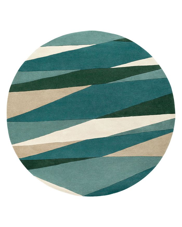 Surya Livabliss Forum Fm-7204 Round Area Rug, 4' Round In Sea Foam