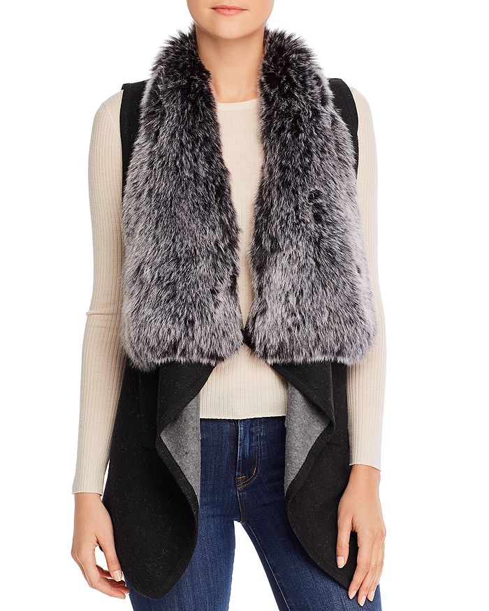 Sioni Shawl Vest with Faux-Fur Collar | Bloomingdale's