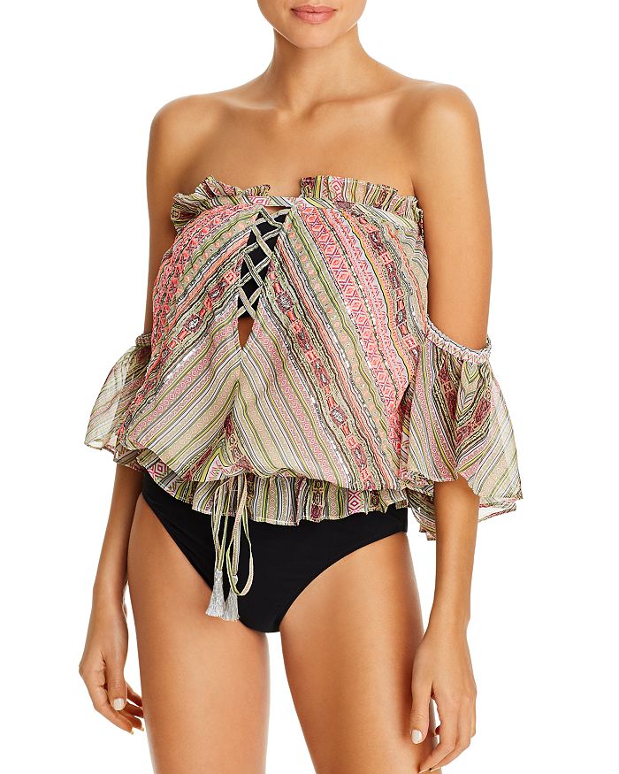 Ramy Brook Selena Cropped Top Swim Cover Up Bloomingdale S Ramy brook womens lori silk metallic halter shell $295.00 $37.79 87% off 87% off. selena cropped top swim cover up