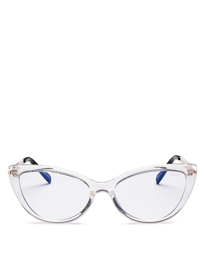 QUAY WOMEN'S LUSTWORTHY CAT EYE BLUE LIGHT GLASSES, 55MM,LUSTWORTHY