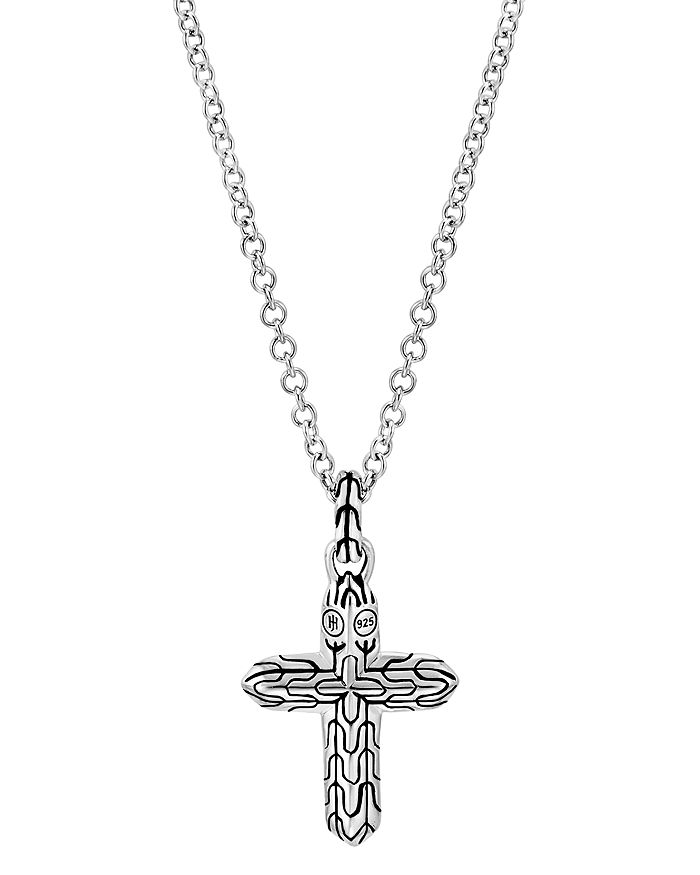 JOHN HARDY STERLING SILVER CLASSIC CHAIN CROSS PENDANT NECKLACE, 18,NB90576X16-18