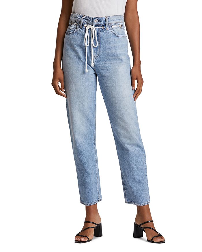 HUDSON ELLY EXTREME HIGH-WAIST CROPPED STRAIGHT JEANS IN SKYLINES,WHC2071DJR