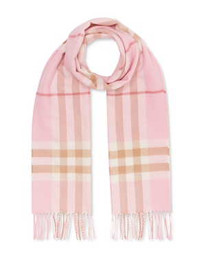 Burberry Cashmere Classic Check Scarf In Candy Pink