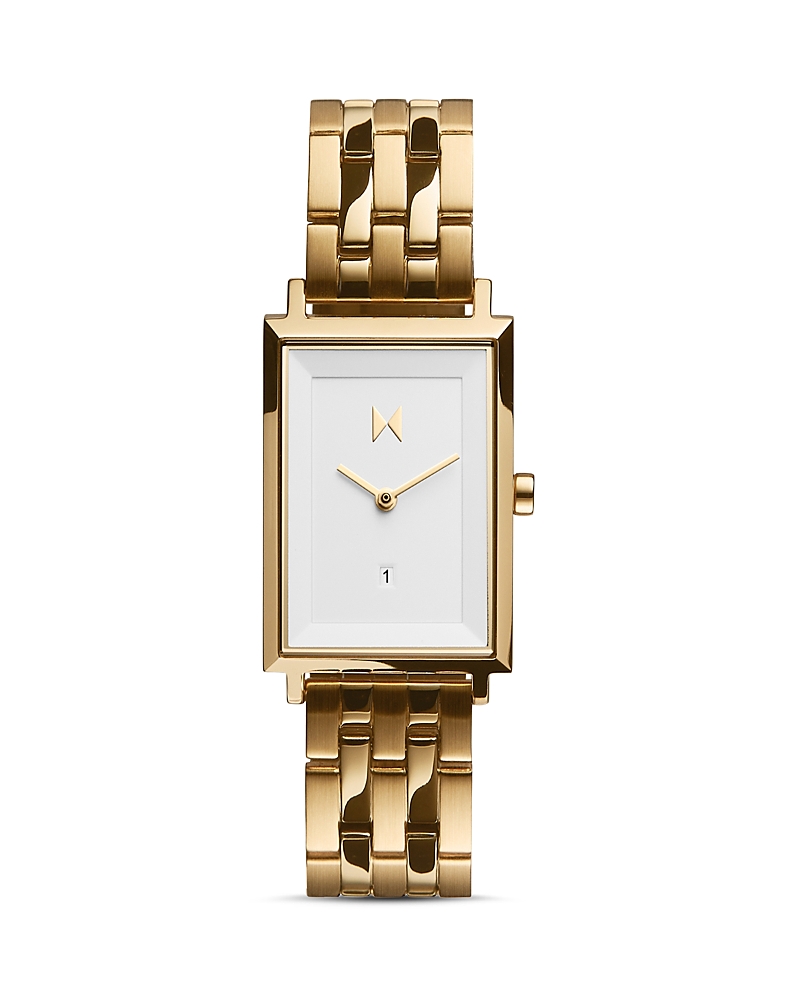 Mvmt Signature Square Mason Watch, 18mm X 24mm In White/gold