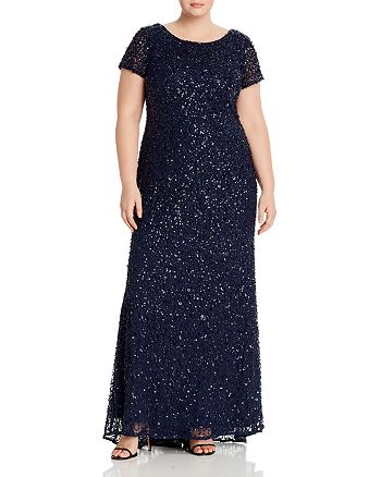 Adrianna Papell Plus - Scoop-Back Embellished Gown