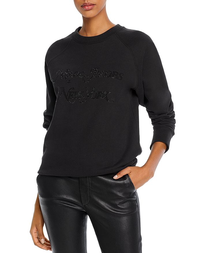 Marc Jacobs The Logo Embellished Sweatshirt In Black