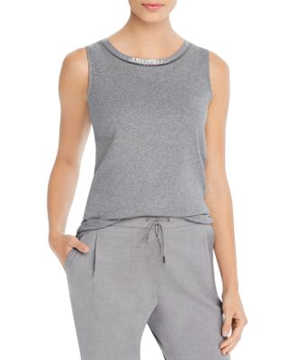 Fabiana Filippi - Brass-Trimmed Cotton-Collar Tank Top