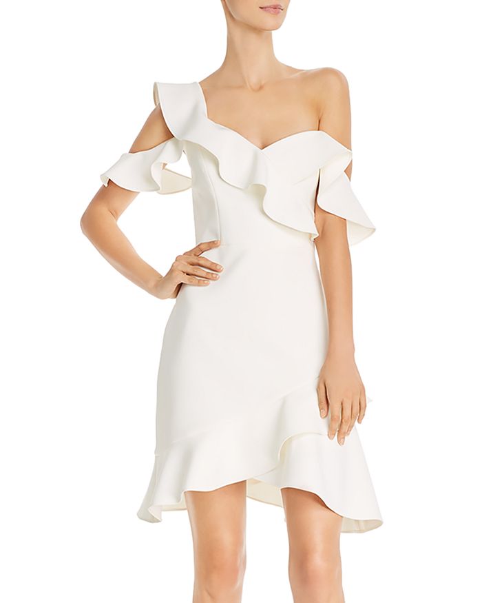 Bcbgmaxazria Malik One-shoulder Dress - 100% Exclusive In Off White