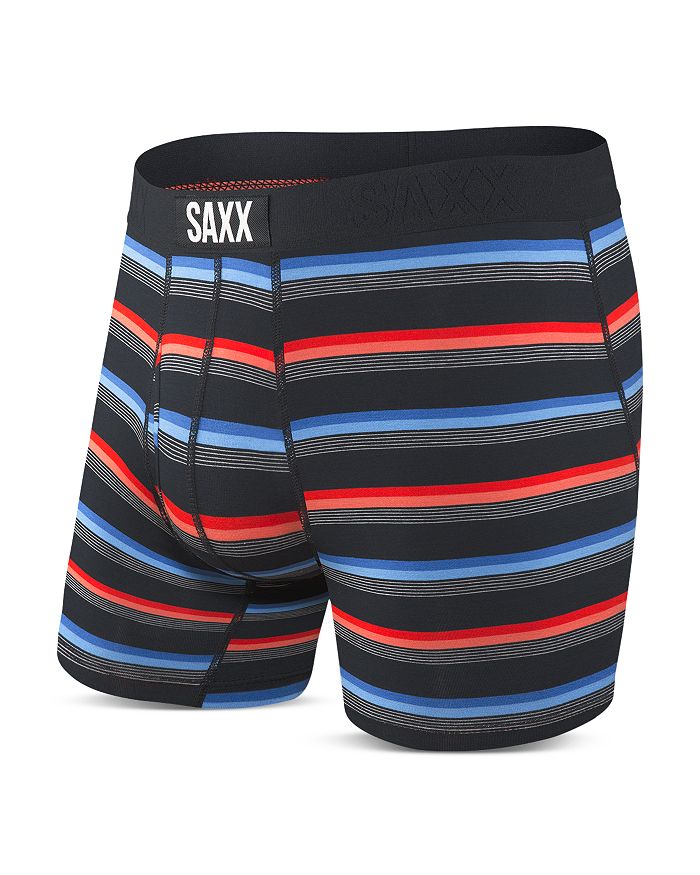Saxx Multi Stripe Ultra Boxer Briefs In Black