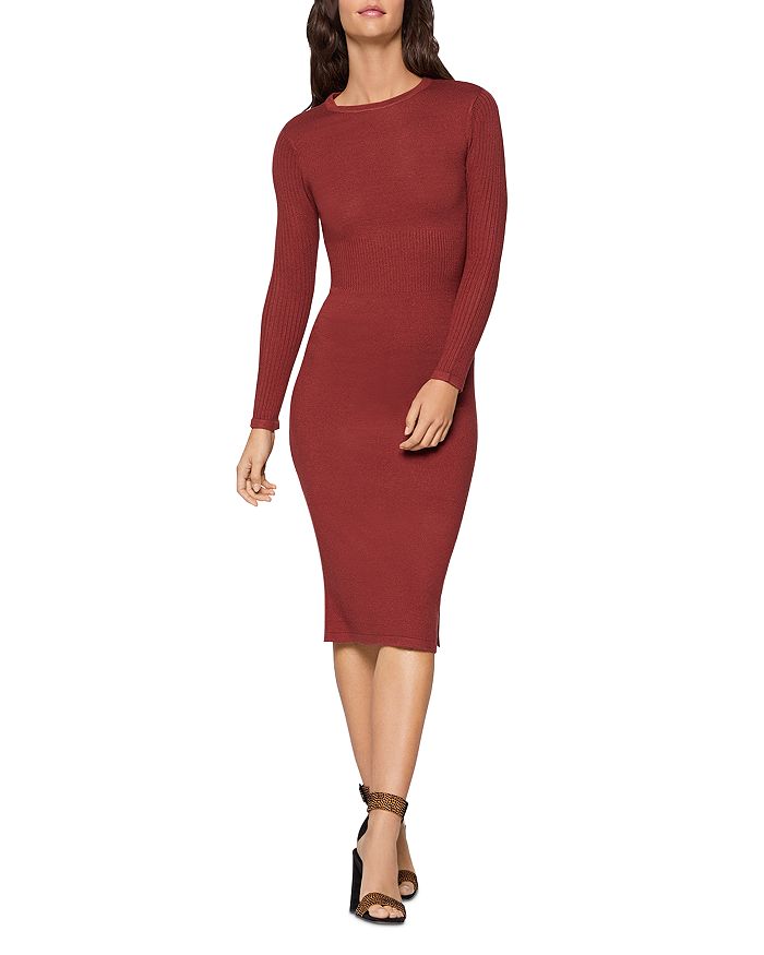 Bcbgeneration Ribbed-sleeve Sweater Dress In Russet Brown | ModeSens