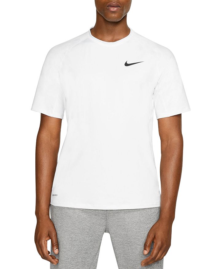 Nike Dri-fit Slim Fit Stretch Tee In White/black
