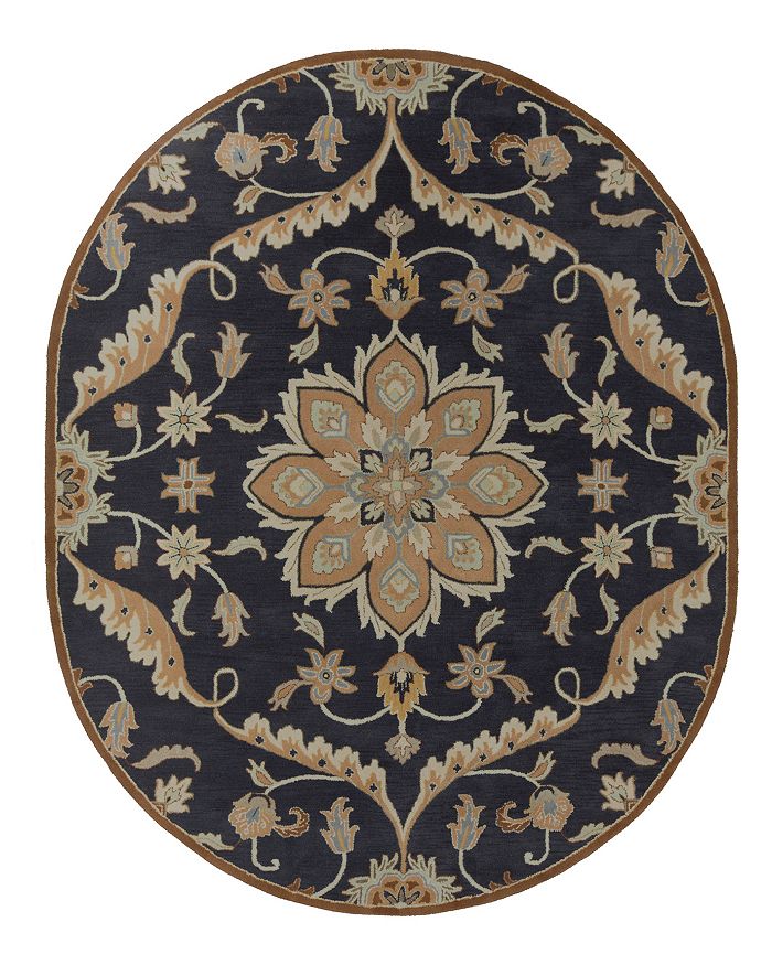 Surya Caesar Cae-1113 Area Rug, 8' X 10' Oval In Navy/taupe