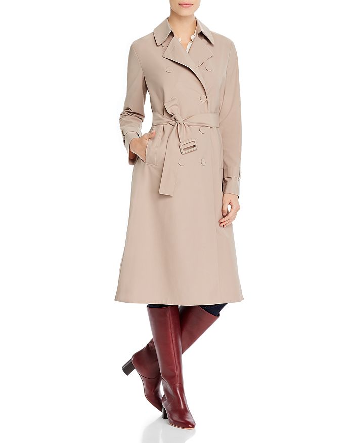Harris Wharf Double-breasted Trench Coat In Camel