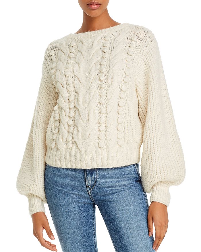ELEVEN SIX CHARLOTTE ALPACA-BLEND MIXED-KNIT SWEATER,ESFW19-05