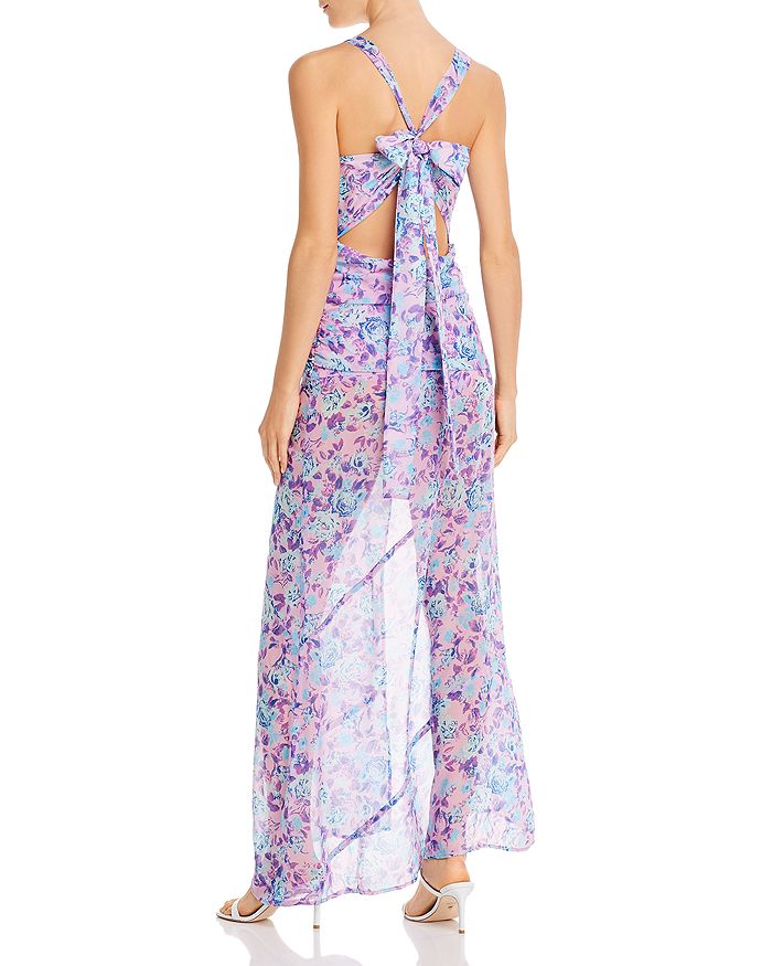 For Love & Lemons Aruba Layered Mini Dress In Cerise