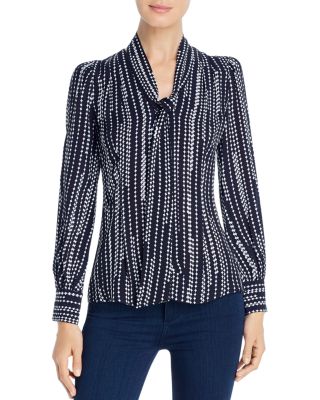 Elie Tahari - Percy Printed Tie-Neck Blouse