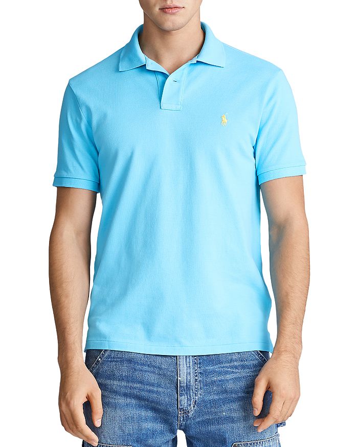 Polo Ralph Lauren Custom Slim Fit Mesh Polo Shirt In Neptune Blue
