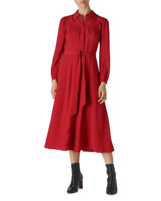 Whistles - Smocked-Detail Shirt Dress