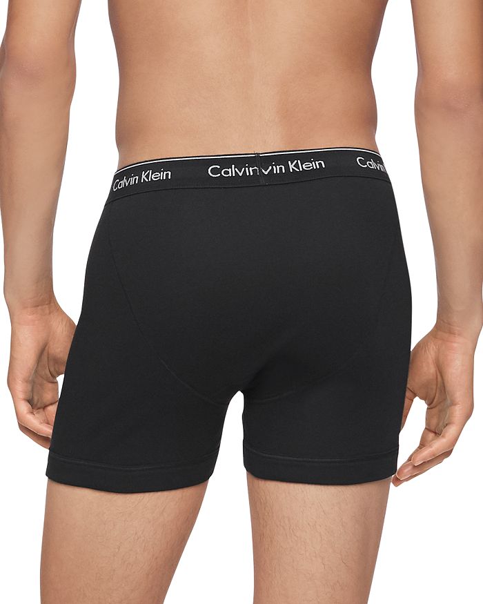 Shop Calvin Klein Cotton Boxer Briefs, Pack Of 3 In Black