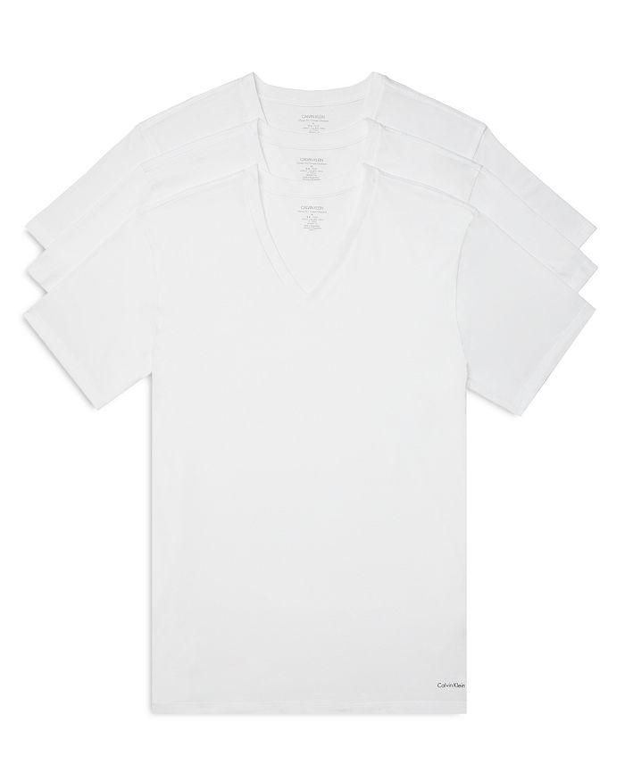 Shop Calvin Klein Short-sleeve V-neck Tee In White