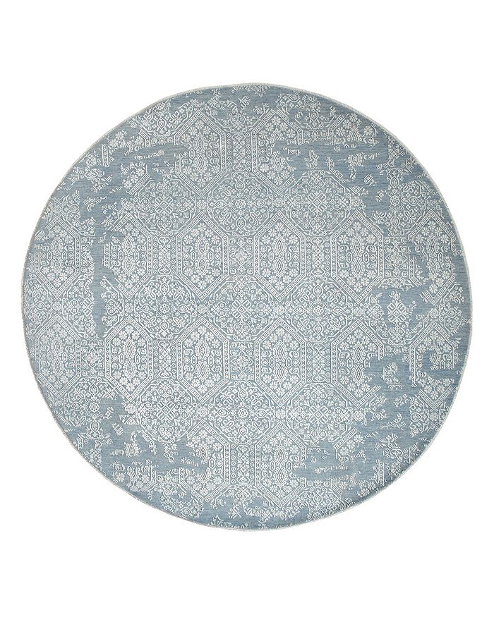 Bloomingdale's Transitional 805136 Round Area Rug, 8'0 X 7'11 - 100% Exclusive In Light Blue