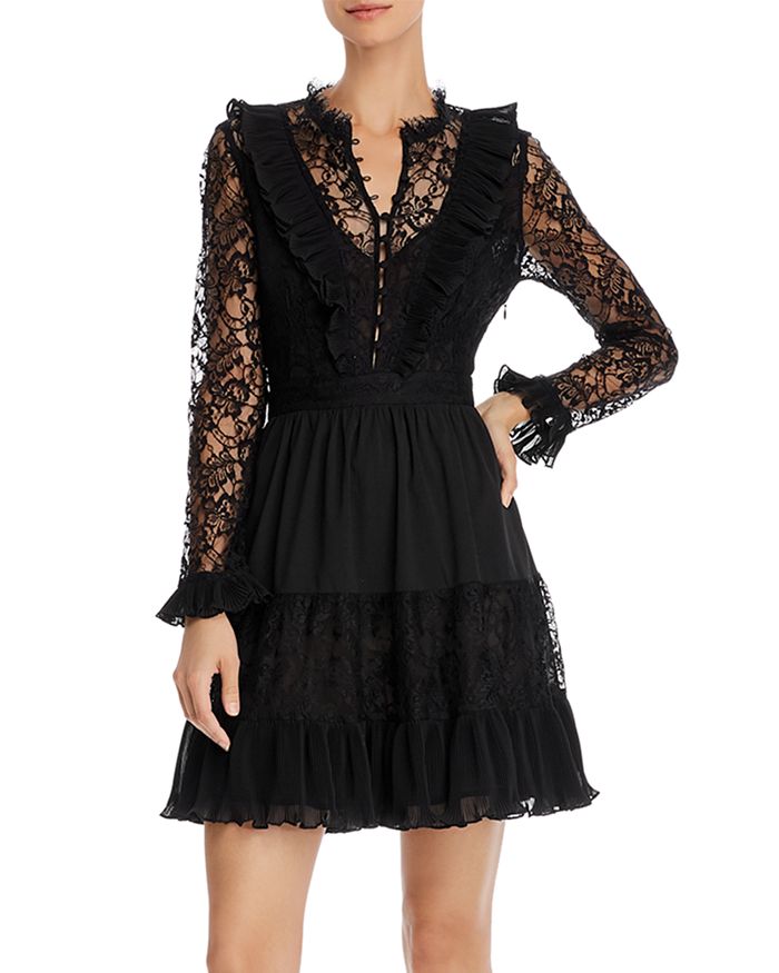 FRENCH CONNECTION Clandre Vintage Lace Detail Mini Dress