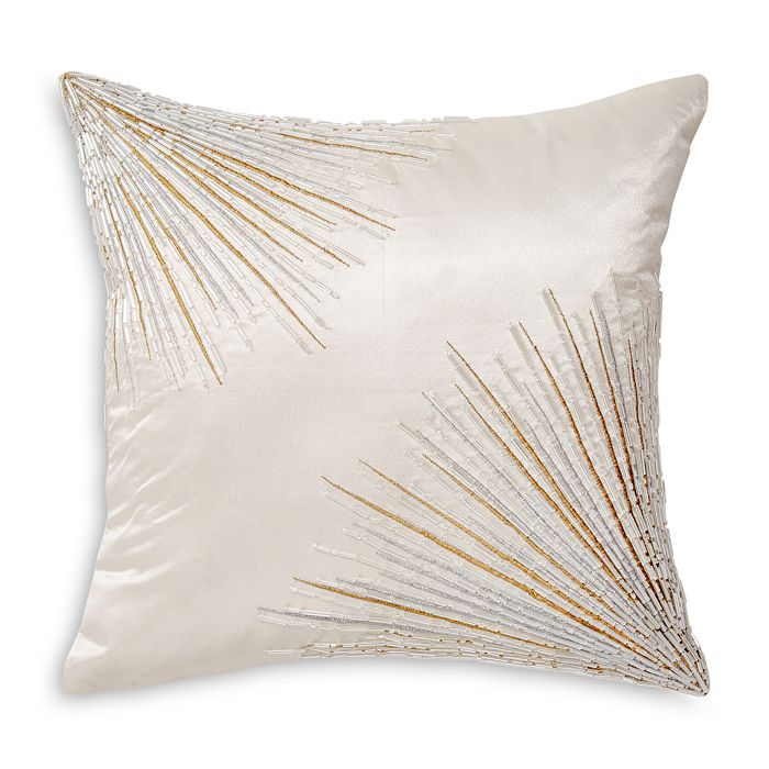 Donna Karan Seduction Collection Starburst Decorative Pillow, 12 X 12 In Ivory