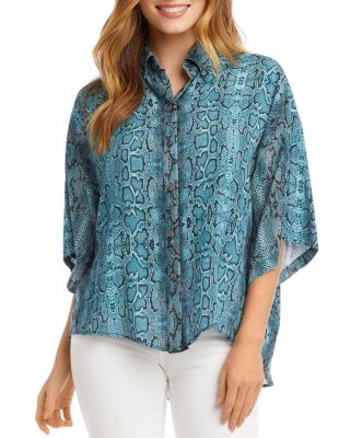 Karen Kane - Relaxed Snakeskin-Print Shirt