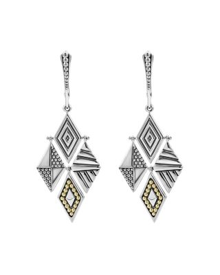 Sterling Silver & 18K Yellow Gold Signature Caviar Lightweight Four Drop Earrings