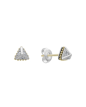 Lagos 18K Yellow Gold & Sterling Silver Ksl Diamond Stud Earrings
