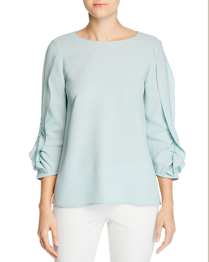 LAFAYETTE 148 PERRIN RUCHED-SLEEVE TOP,MBBV3R-6147