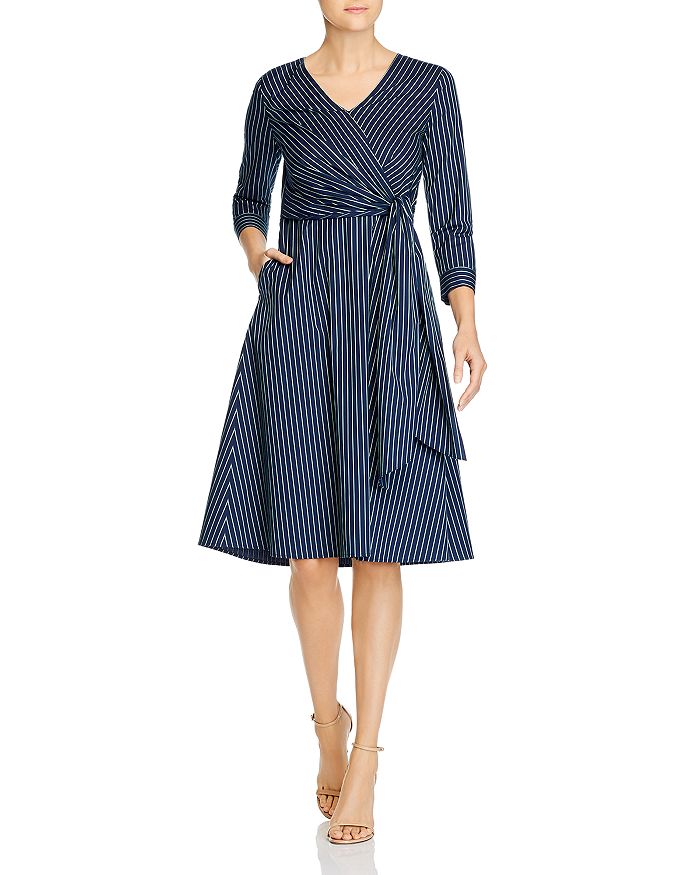 Lafayette 148 New York Olivia Striped Tie-Waist Dress | Bloomingdale's