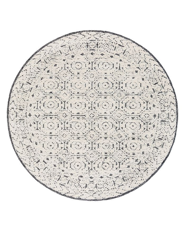 Surya Louvre Lou-2303 Round Area Rug, 8' Round In Ivory/black