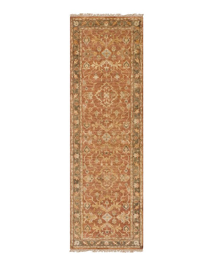 Surya Hillcrest Hil-9009 Runner Area Rug, 3' X 12' In Tan/brown/red/sage