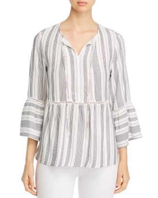 Single Thread Striped Peasant Blouse | Bloomingdale's