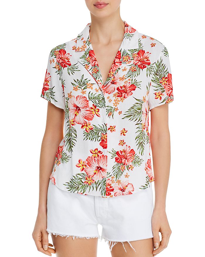 Fore Camp Floral Shirt In Red/white Floral