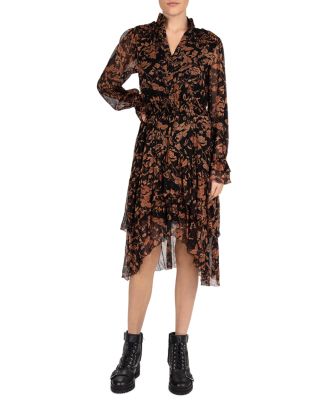 The Kooples Arabesque Flowers Midi Dress | Bloomingdale's