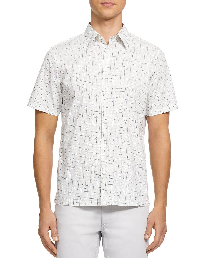 Theory Irving Waverly Slim Fit Short Sleeve Button-Down Shirt ...
