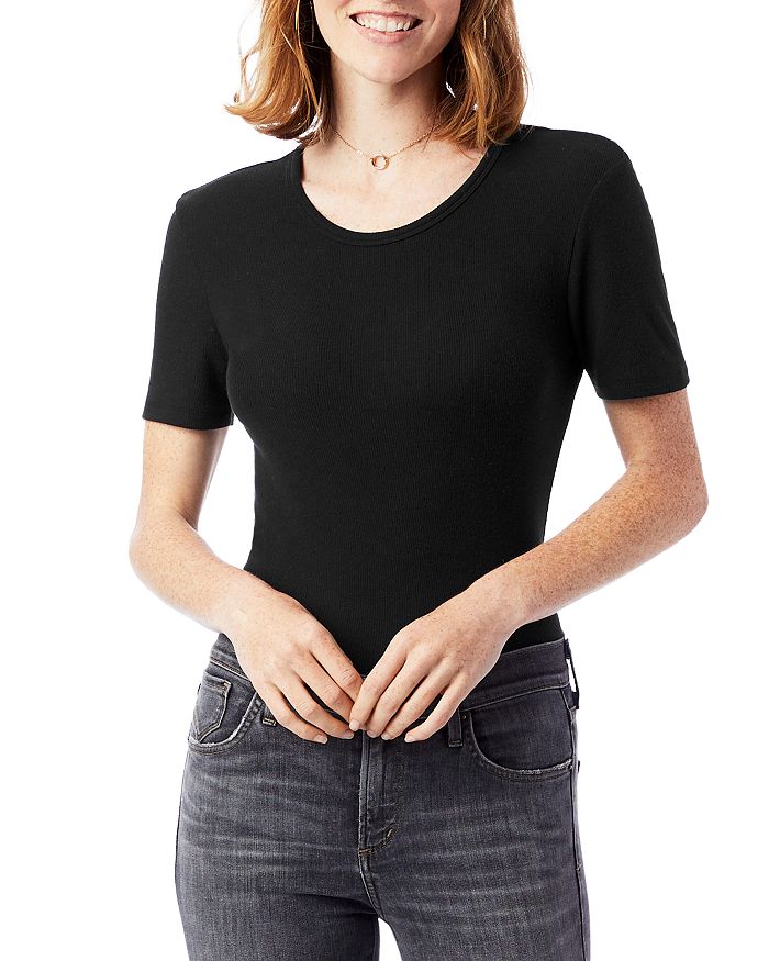 Alternative Mia Ribbed T-shirt In Black