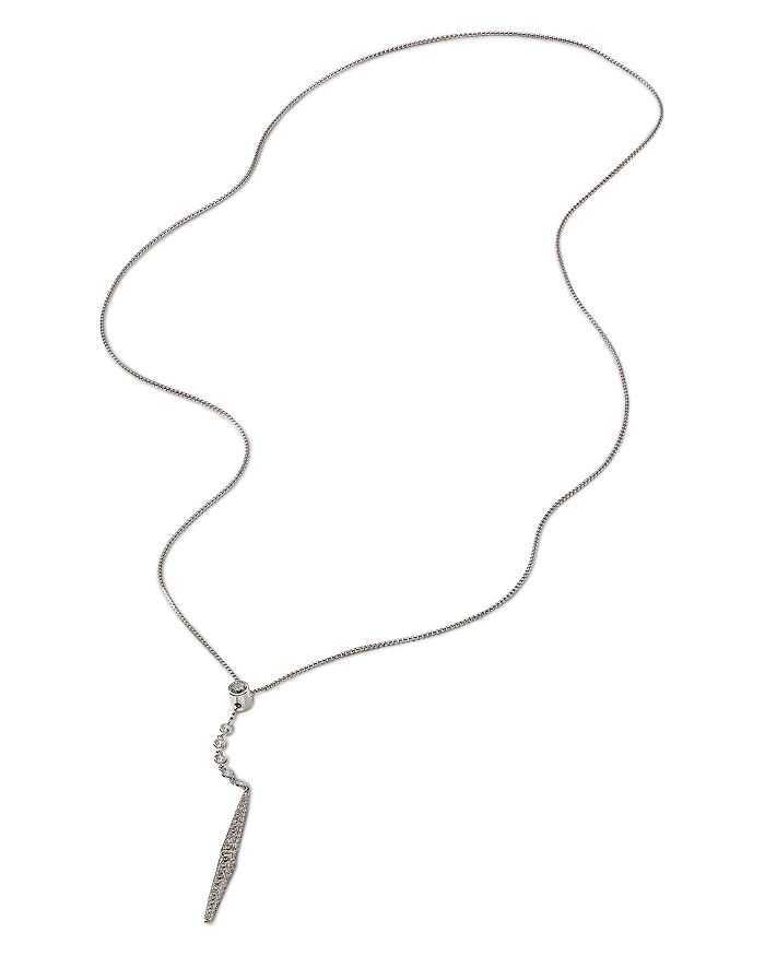 Nadri Pave Spike Y Necklace, 28 In Silver