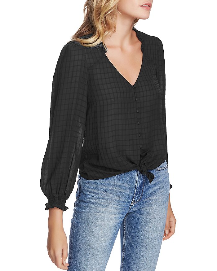1.STATE RUFFLED TIE-FRONT BLOUSE,8120038