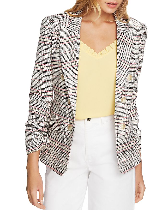1.STATE CASSIA RUCHED-SLEEVE BLAZER,8120502