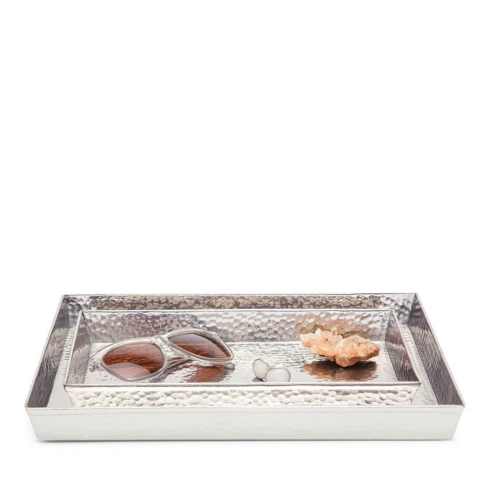 Pigeon & Poodle Verum Nested Trays, Set Of 2 In Shiny Nickel