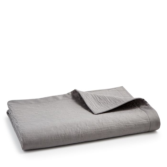 Home Treasures Wave Quilted Coverlet, King In Dark Gray