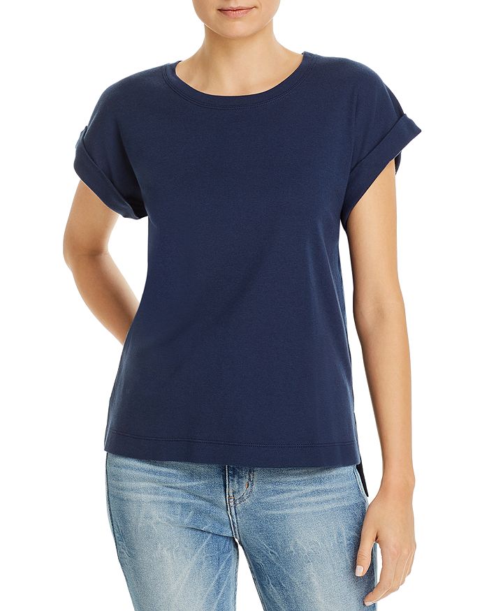 Three Dots Cuffed Tee In Night Iris Modesens