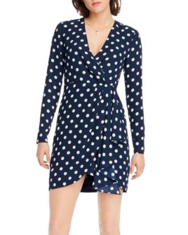 LINI - Katie Dot-Print Faux-Wrap Dress - 100% Exclusive