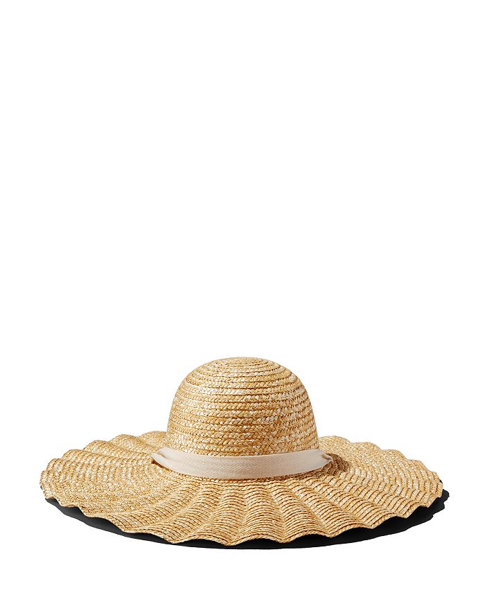 LACK OF COLOR LACK OF COLOR DOLCE SCALLOPED STRAW SUN HAT,SCALLDOLCE