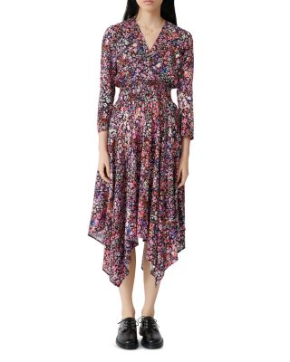 maje floral midi dress